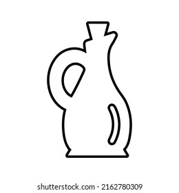 Food, mediterranean, oil outline icon. Line art vector.