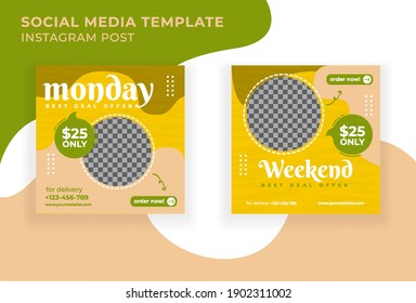 Food menu to activity social media post template