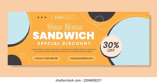 Food Menu Banner Design Yellow Background. Special Discount Social Media Template. Restaurant Food Banner Vector Design Template