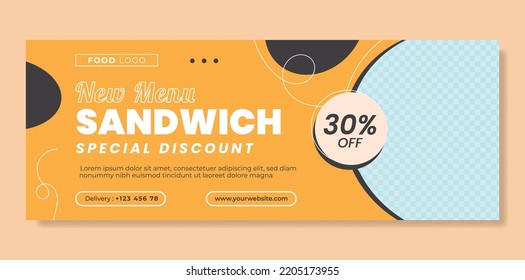 Food Menu Banner Design Yellow Background. Special Discount Social Media Template. Restaurant Food Banner Vector Design Template