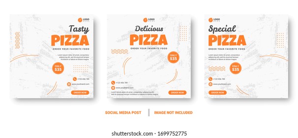 Food menu banner social media post. Editable social media templates for promotions on the Food menu. Set of social media story and post frames. Layout design for marketing on social media.