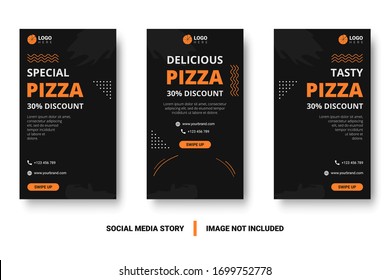 Food menu banner social media post. Editable social media templates for promotions on the Food menu. Set of social media story and post frames. Layout design for marketing on social media.