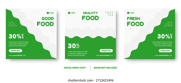 Food Menu Banner Social Media Post. Editable Social Media Templates For Promotions On The Food Menu. Set Of Social Media Story And Post Frames. Layout Design For Marketing On Social Media.