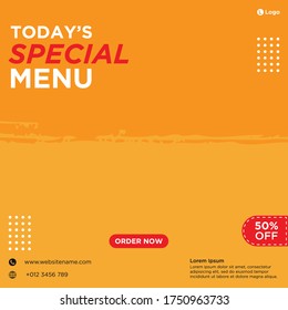 Food menu banner social media post.
