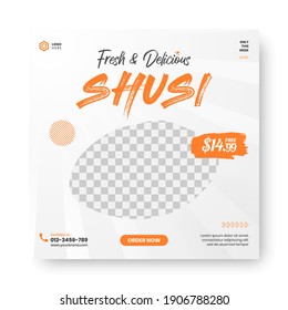 Food menu banner social media post. Editable social media templates for promotions on the Food menu. Set of social media story and post frames. Layout design for marketing on social media.