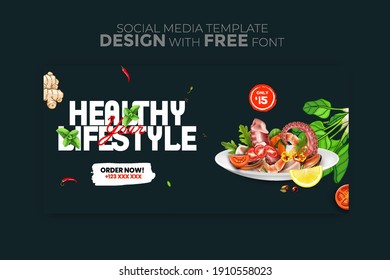 Food menu banner social media post. Editable social media templates for promotions on the Food menu. Set of social media story and post frames. Layout design for marketing on social media.
