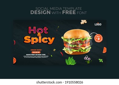 Food menu banner social media post. Editable social media templates for promotions on the Food menu. Set of social media story and post frames. Layout design for marketing on social media.