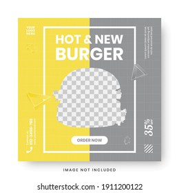 Food menu banner social media post. Editable social media templates for promotions on the Food menu. Set of social media story and post frames. Layout design for marketing on social media.