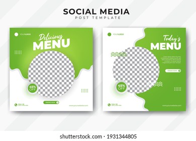 Food menu banner social media post bundle.