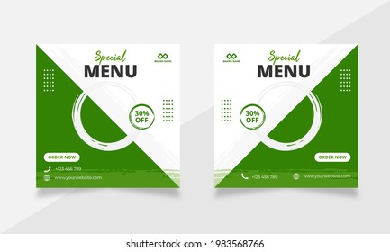 Food Menu Banner or Social Media Post Design Template