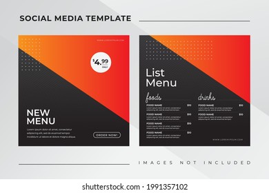 food menu banner for social media post template