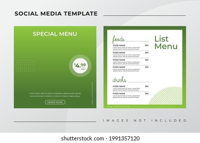 food menu banner for social media post template