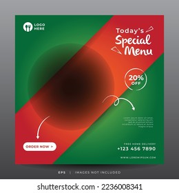 food menu banner for social media template