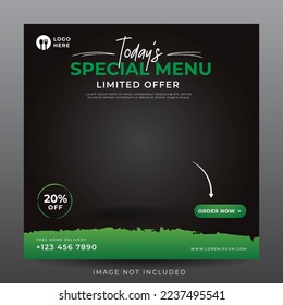 food menu banner for social media template
