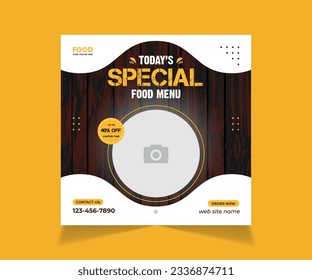 Food menu banner social media post. Fresh pizza. burger and pasta online sale promotion flyer or poster. Food card. Food discount banner