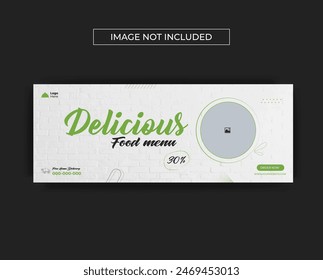 Food menu banner and social media cover design template
