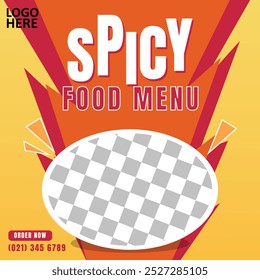 Food menu banner social media promotion post vector template