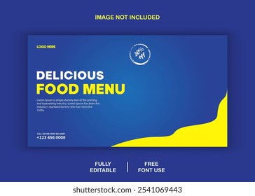 Food menu banner social media post template design vector