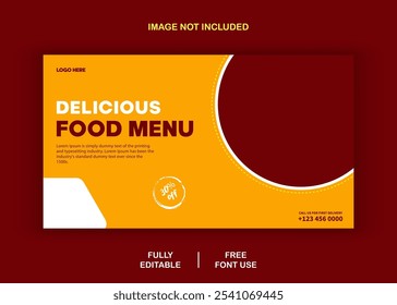 Food menu banner social media post template design vector