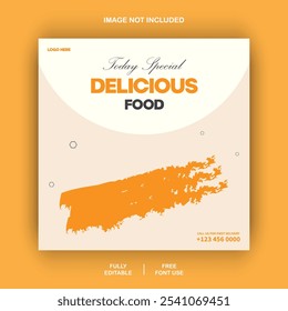 Food menu banner social media post template design vector