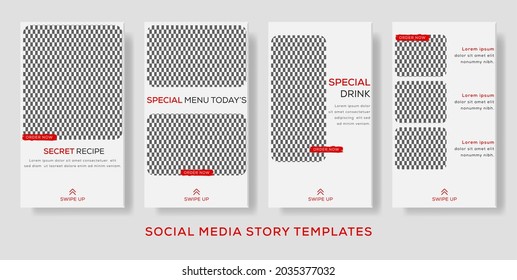 Food menu banner template post stories for social media. premium vector