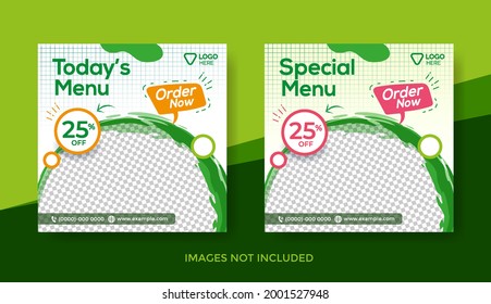 Food Menu Banner Template, Social Media Post Template, Delicious Food Restaurant Banner