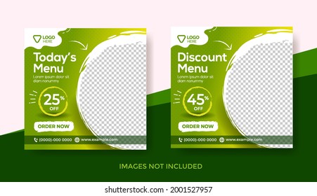 Food Menu Banner Template, Social Media Post Template, Delicious Food Restaurant Banner