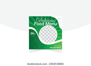 Food Menu Banner Template, Social Media Food template Instagram Post Food Template Design For Advertising