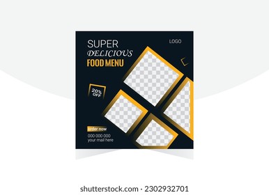 Food Menu Banner Template, Social Media Food template Instagram Post Food Template Design For Advertising.