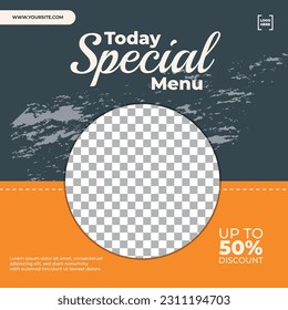 Food Menu Banner Template, Social Media Post Template, Template Menu Banner