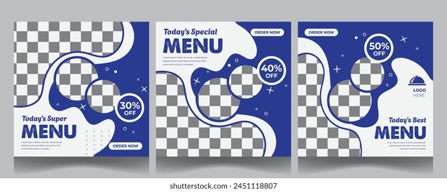 Food Menu Banner Template, Social Media Post Template, Delicious Food Restaurant Banner