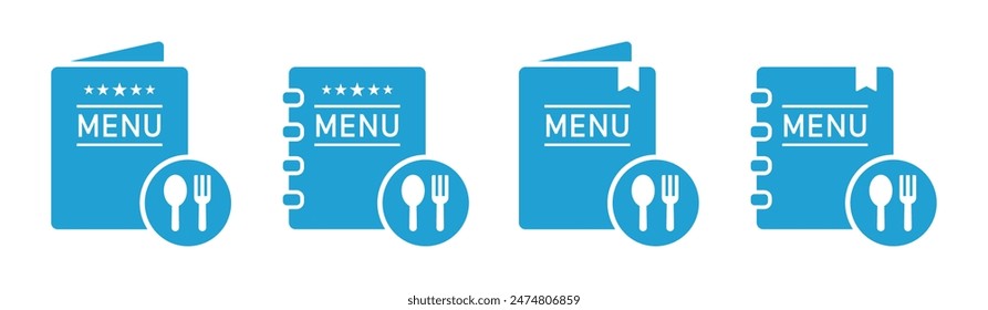 Lebensmittelmenü-Buch-Symbol. Restaurant-Menü-Symbol, Vektorillustration