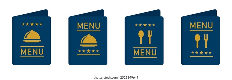 Food menu book icon. Restaurant menu icon, vector illustration