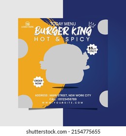 Food menu burger banner social media post 