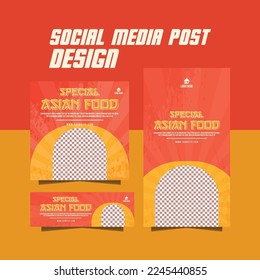 Food menu burger banner social media post