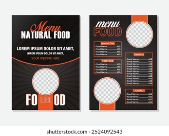 Food Menu Card Design PSD Freebie. comida restaurante menu cartão design.