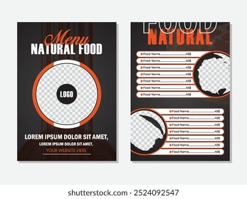 Food Menu Card Design PSD Freebie. comida restaurante menu cartão design.