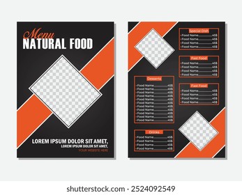 Food Menu Card Design PSD Freebie. comida restaurante menu cartão design.