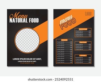 Diseño de tarjeta de menú de comida PSD Freebie. diseño de tarjeta de menú de restaurante de comida.