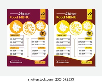 Food Menu Card Design PSD Freebie. comida restaurante menu cartão design.