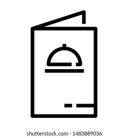 Food Menu Card Flat Vector Line Icon