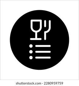 Food menu card flat vector line icon, on white background, eps 10.