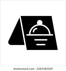 Icono de línea vectorial plana de la tarjeta de menú de alimentos, sobre fondo blanco, eps 10.