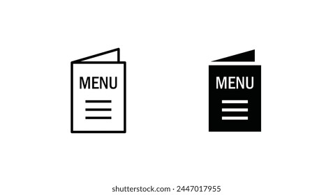 Food menu card icon Cooking, cuisine restaurant or cafe. line and flat icons set, editable stroke isolated on white, linear vector outline illustration, symbol logo design style