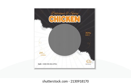 Food Menu or Culinary social media post template. editable social media  post banner Design.