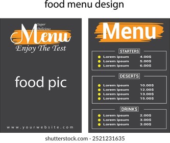 food menu design by illustrator