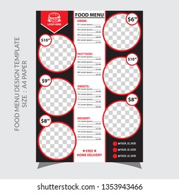 Food menu design template