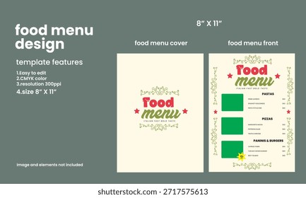 Plantilla de diseño de menú de comida Eps