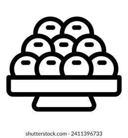 Food menu dumplings icon outline vector. Hot asian food. Prepare culinary
