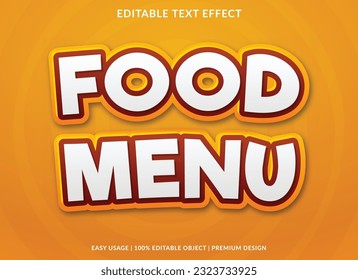 food menu editable text effect template with abstract background use for business brand and logo